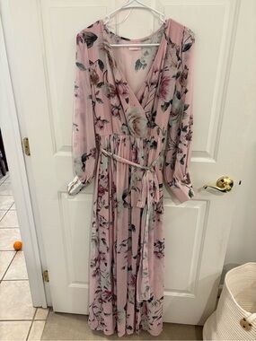 Pink Lily Pink Floral Maxi Dress
